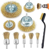 steel wire brush wheel brass coated steel wire brush wheel and cup brush group for 10psc bit are used to remove rust from bit