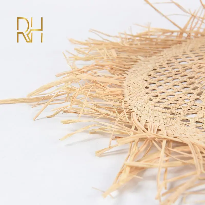 Летняя соломенная шляпа ручной работы из рафии с вырезами Женская модная