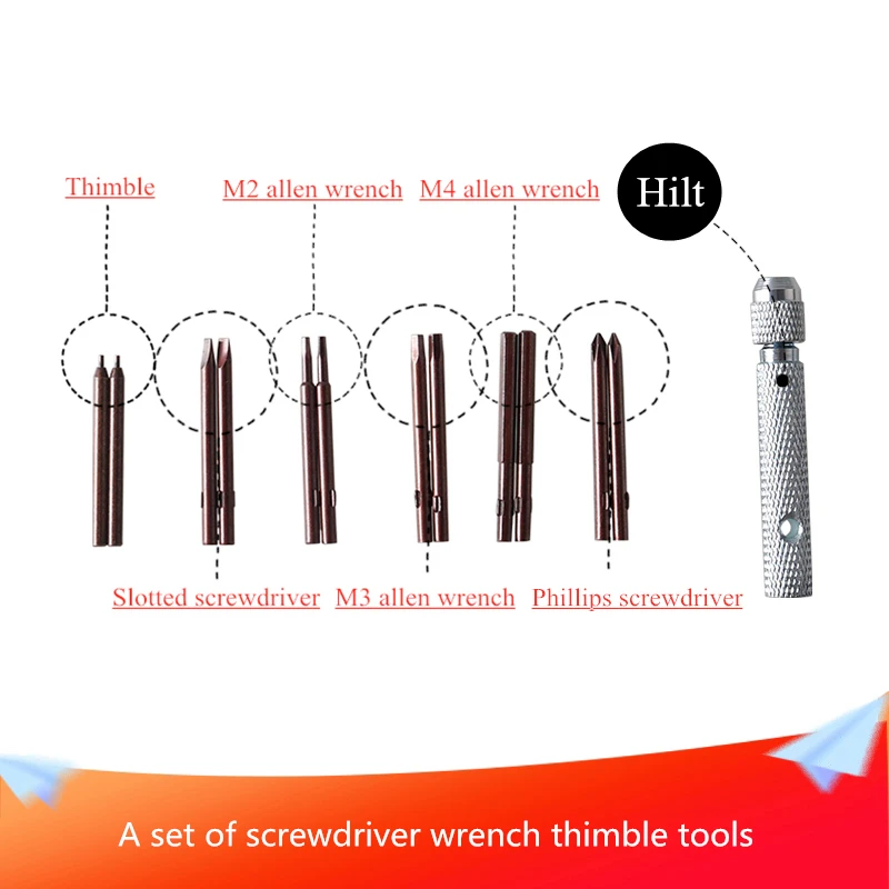 

A Set of Screwdriver Wrench Thimble Tools Used for Disassembling Tracks,Disassembling Screws and Nuts Send Silver Metal Hilt