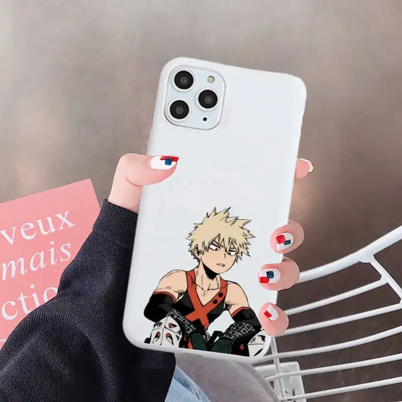 

Japan anime my hero academia Phone Case Candy Color for iPhone 6 7 8 11 12 s mini pro X XS XR MAX Plus