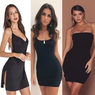 CDJLFH женские платья, Новое поступление 2019, облегающее однотонное платье без рукавов, с открытой спиной, свободное, тонкое, повседневное, без бретелек