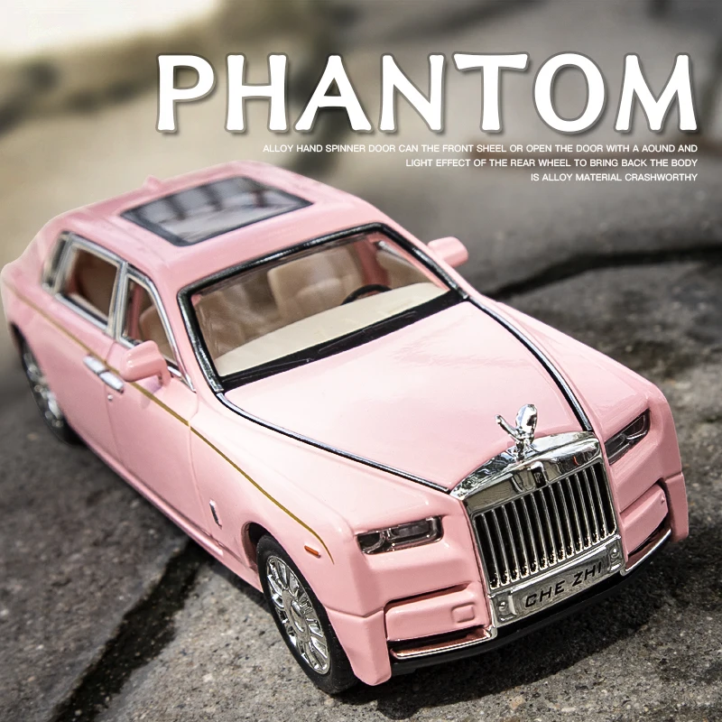 

1:32 Rolls Royce Phantom Alloy Car Model Diecast & Toy Vehicles Metal Car Model Collection Simulation Sound Light Childrens Gift