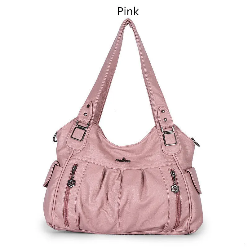 Cgmana Designer Famous Brand Washed Soft Leather Luxury Handbags High Quality Women Shoulder Bags