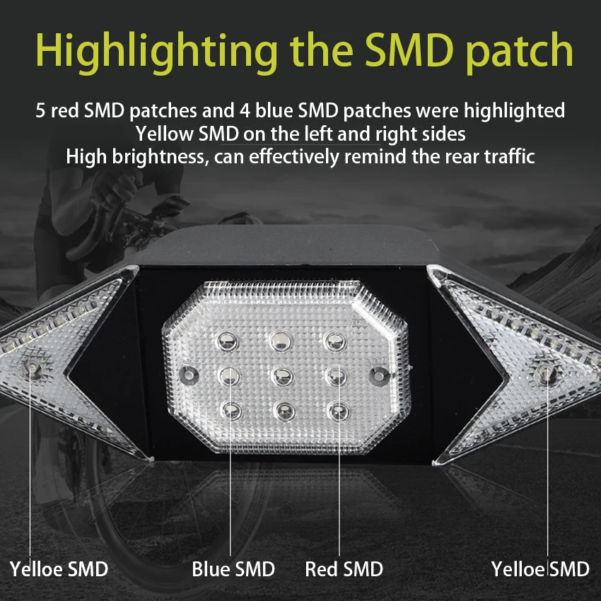 USB зарядный велосипедный сигнал поворота беспроводной пульт дистанционного