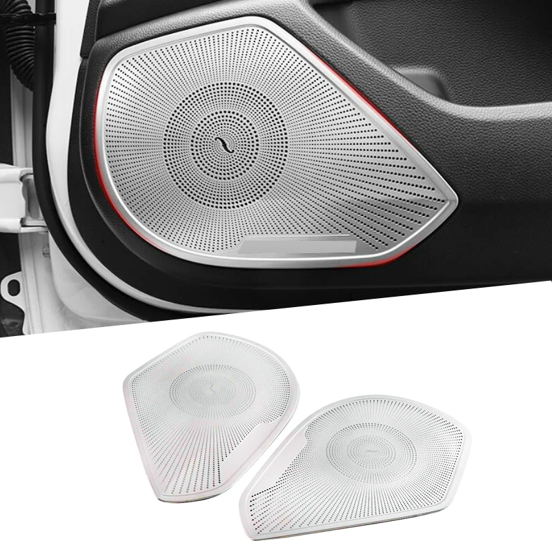 

For Honda Accord 10th Generation 2018 2019 2020 Car Door Loudspeaker Chrome Speaker Cover Trim Frame Sticker Interior Accessory