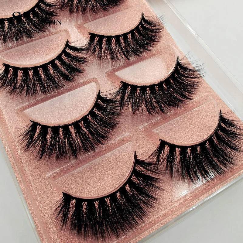 SHIDISHANGPIN 5 Pairs 3D Mink Eyelashes Fluffy Makeup Lashes Dramatic False Natural Long Volume | Красота и здоровье