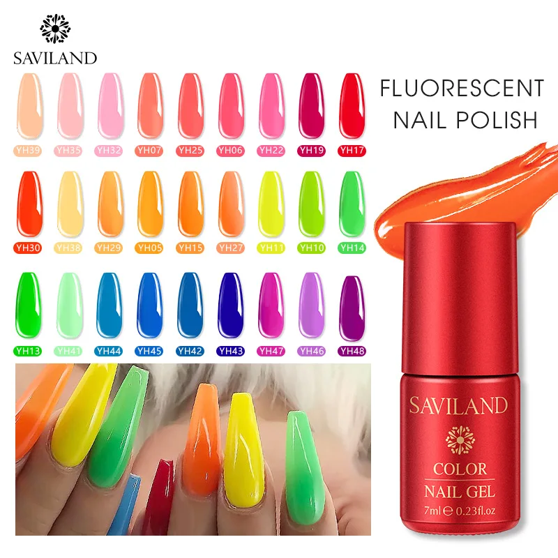SAVILAND флуоресцентный Гель лак 7 мл неоновый цветной отмачиваемый УФ Летняя тема