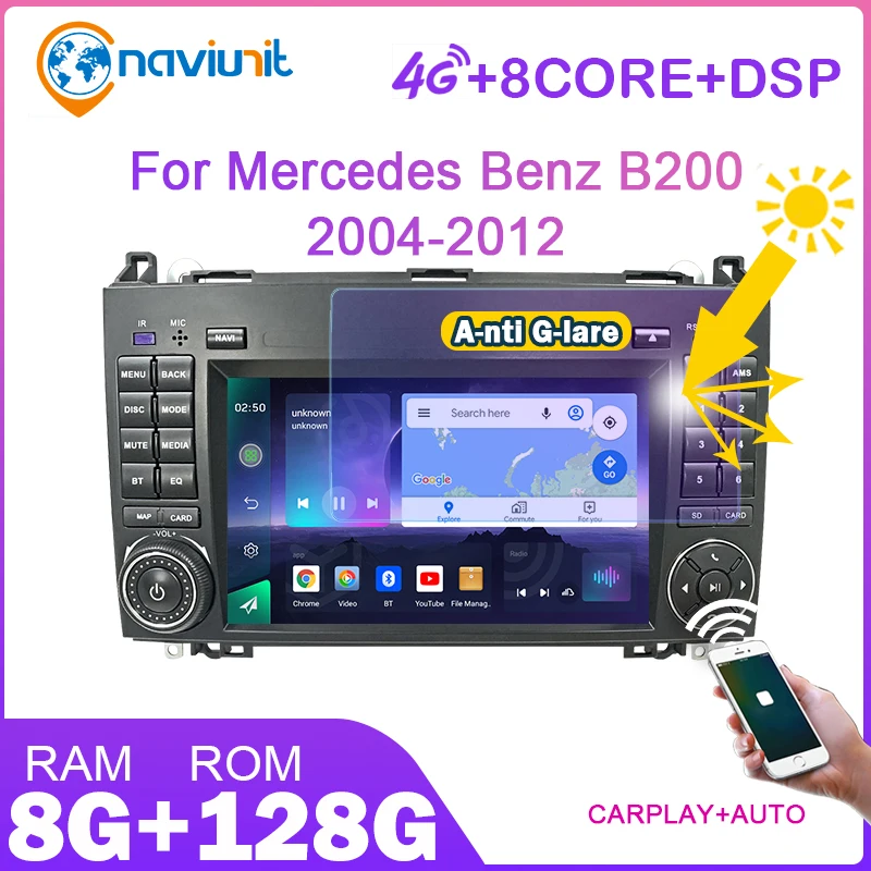 Автомагнитола 2 din android 11 стерео экран для Mercedes Benz W245 B200 2004-2012 W169 W639 Viano W906 Sprinter Volkswagen