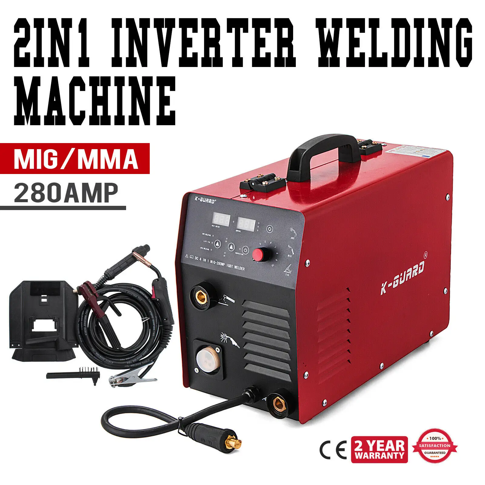 MIG 280A CO2 IGBT инвертор сварочный аппарат для газа/без газа MAG MMA 2 в 1 портативный