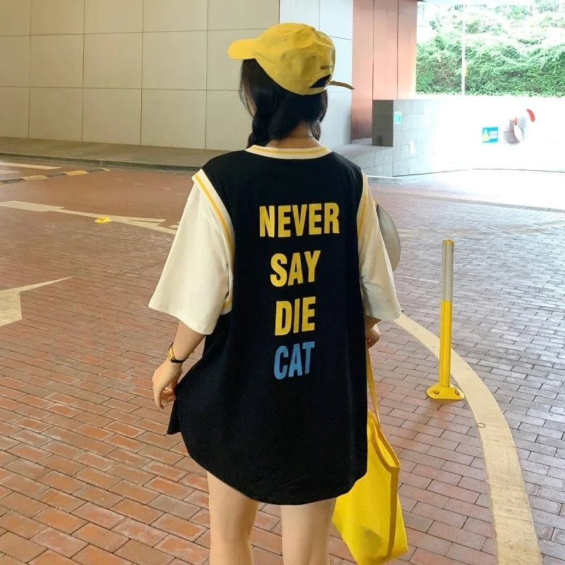 

Real Shot Short-Sleeved T-shirt Women's Summer Design Sense Niche