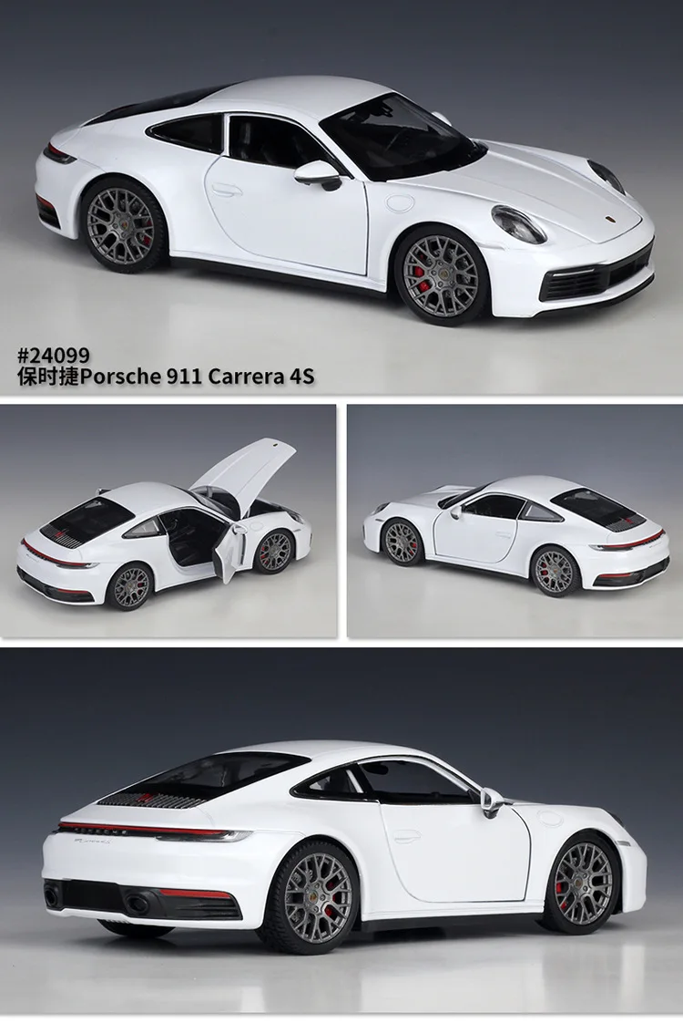 Модель автомобиля WELLY 1:24 Porsche 911 Carrera литая Коллекционная сувенирная игрушка из