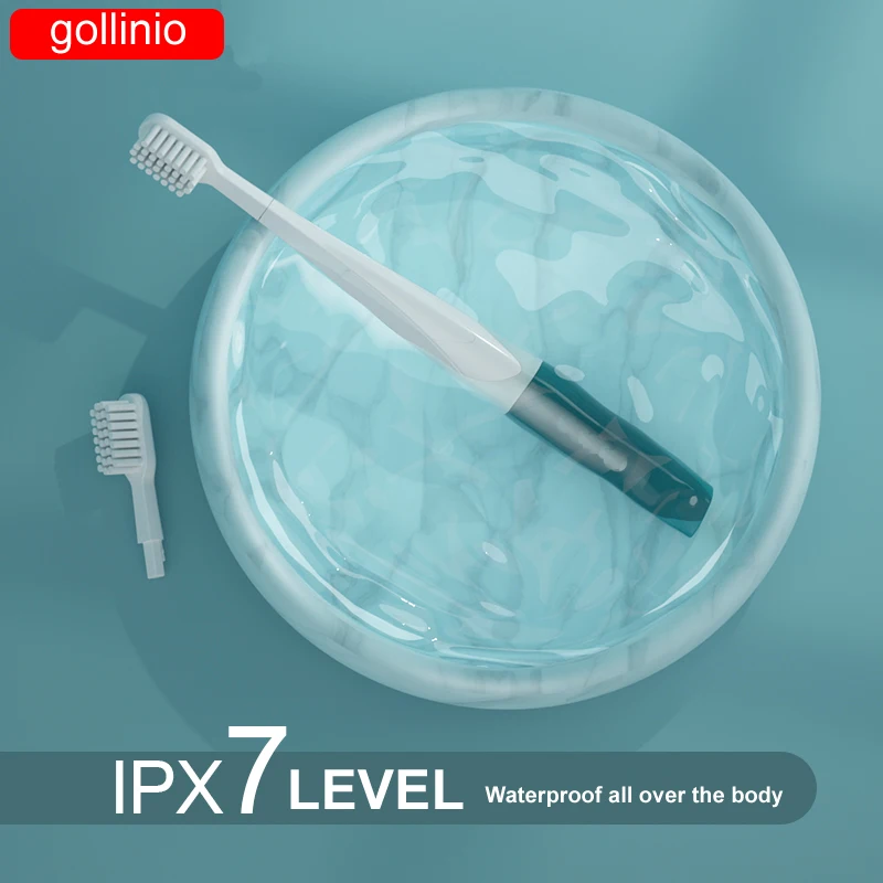 

gollinio Sonic Electric Toothbrush Adult Timer Brush Battery Charger Rechargeable Tooth Brushes Replacement Heads Set GL44A