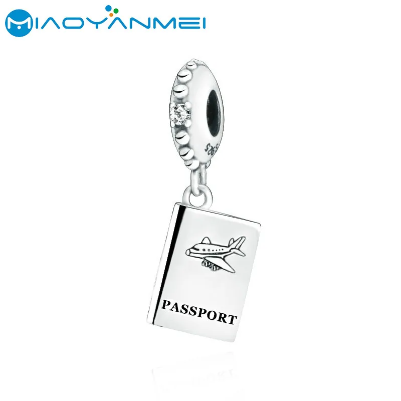 925 стерлингового серебра ювелирные изделия бусы паспорта путешествия на крючках