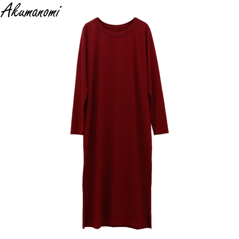 Plus Size Dresses Cotton 6xl 7xl 8xl 9xl 10xl Spring Autumn Women Clothing Long Sleeve Vintage Black Maxi Dress Female Casual