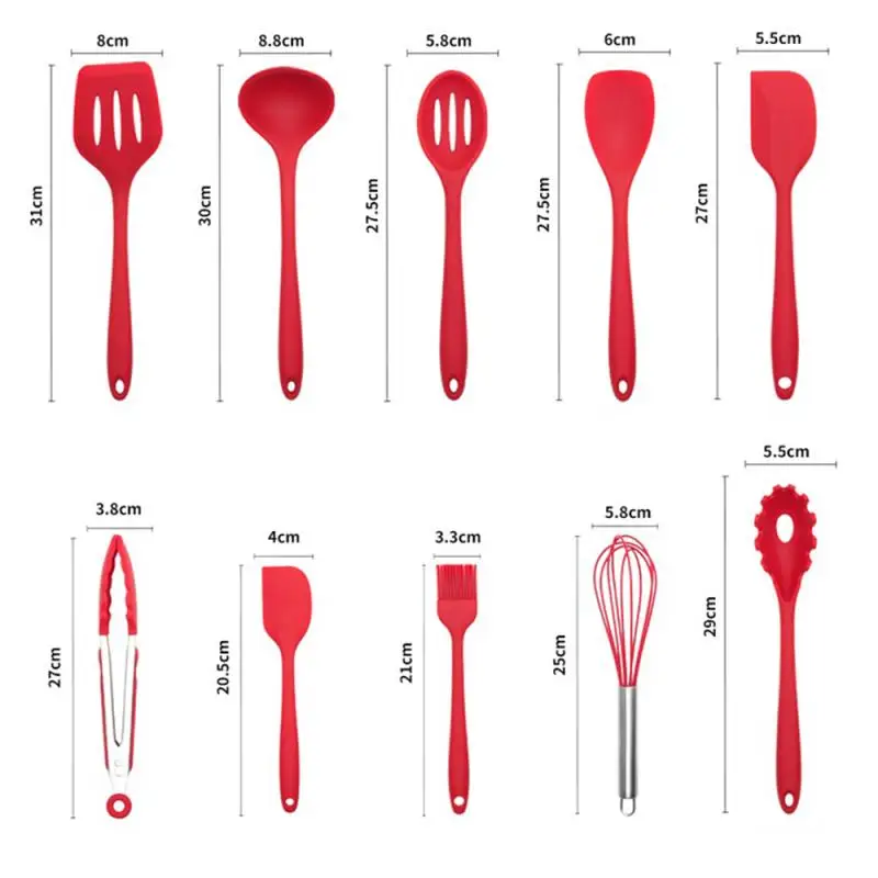 Силиконовая кухонная утварь набор жаростойкая антипригарная Инструменты для