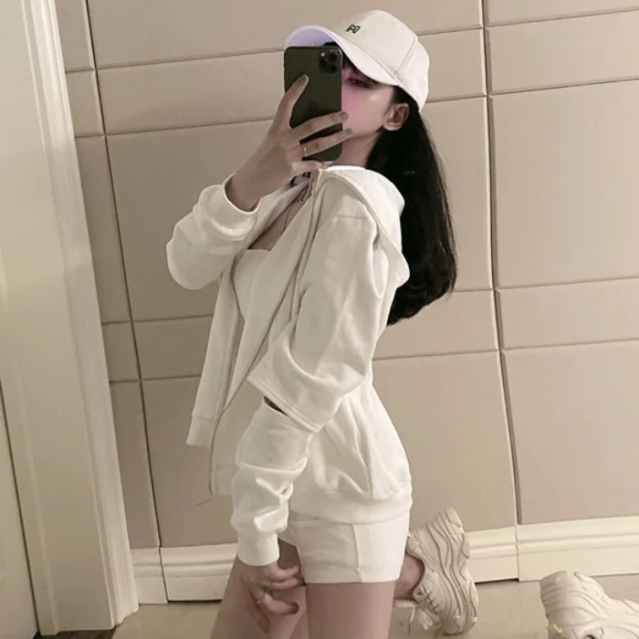 Весенний известный пикантный короткий вязаный кардиган с капюшоном жакет