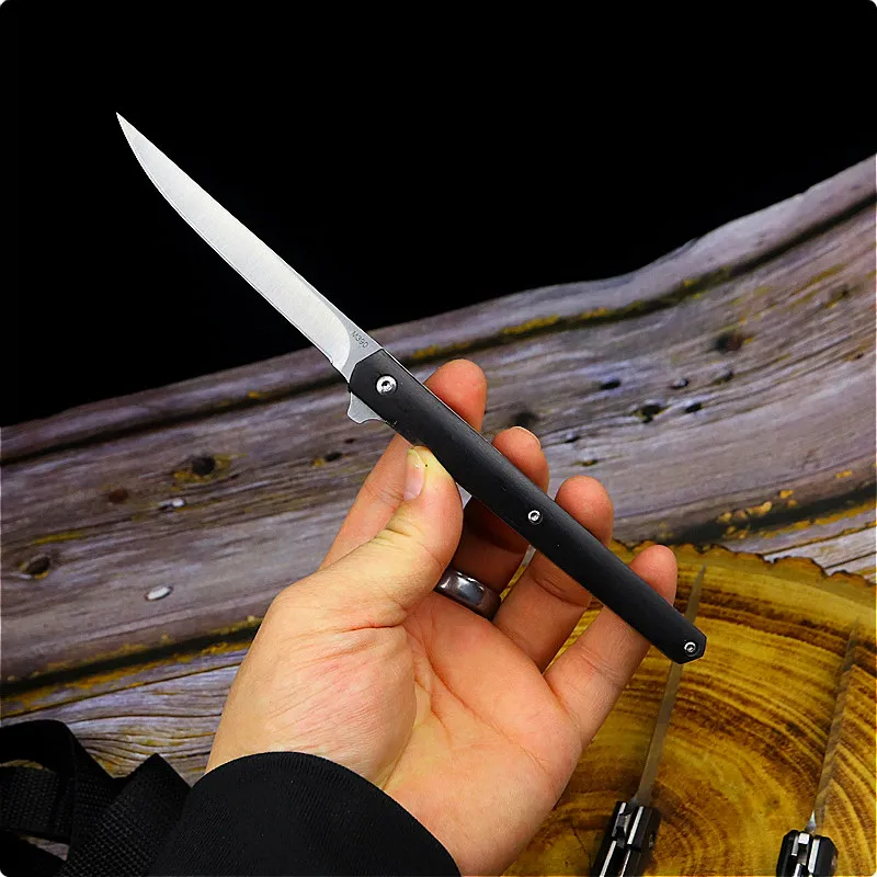 Складной нож с ручкой из черного дерева легкий портативный складной