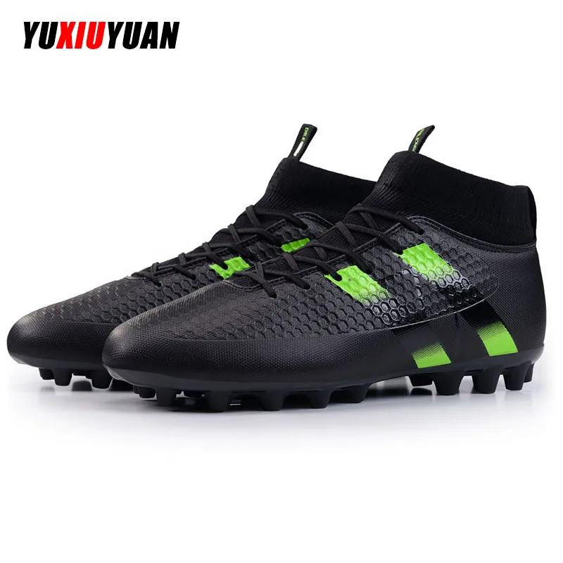 Outdoor Men Boys Soccer Shoes Football Boots High Ankle Long Spikes Cleats Training Sport Sneakers Futsal Shoe high quality | Спорт и