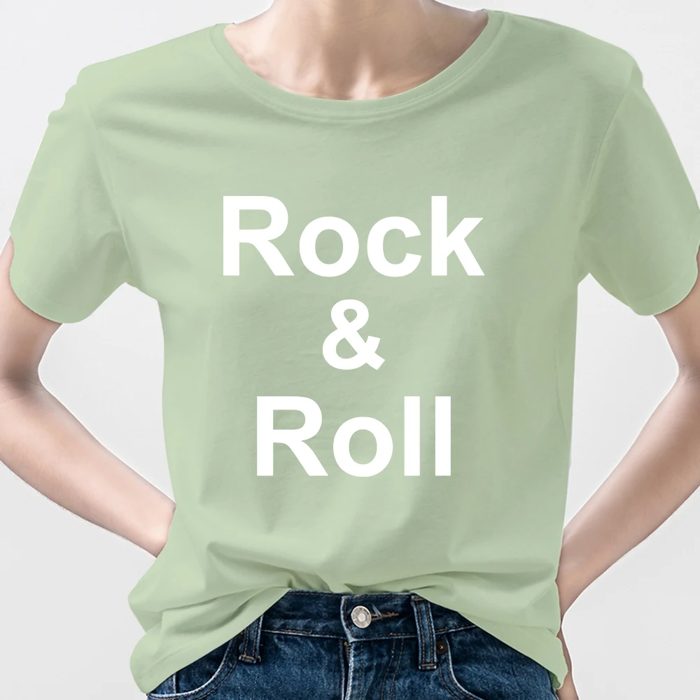 

Rock Roll Letter T shirt Vegan Hipster Clothes Hip Hop Rocker Chic Style Electronic Music Club Top Feminino Women Summer Tops