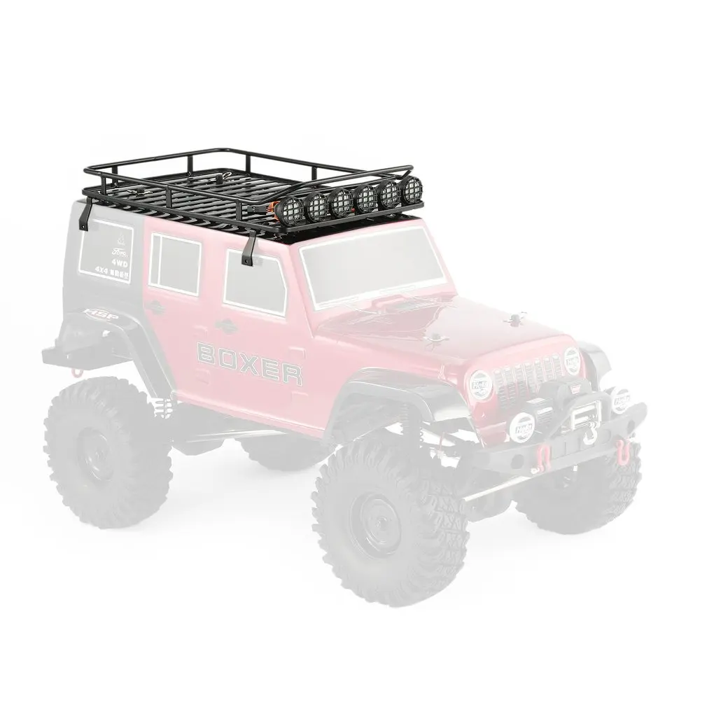 _ Металлический багажник на крышу с 6 светодиодами для RC 1/10 4WD автомобильный