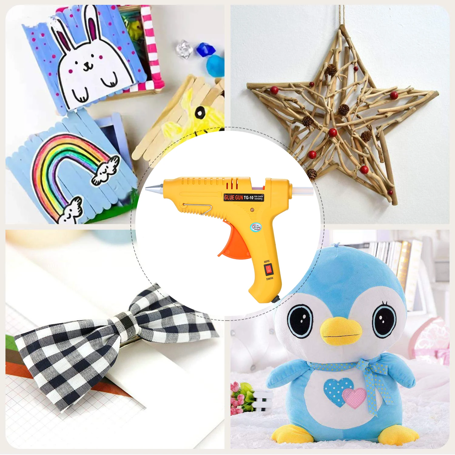 Термоплавкий клеевой пистолет 60 Вт/100 Вт Мощный регулируемый термоплавкий станок