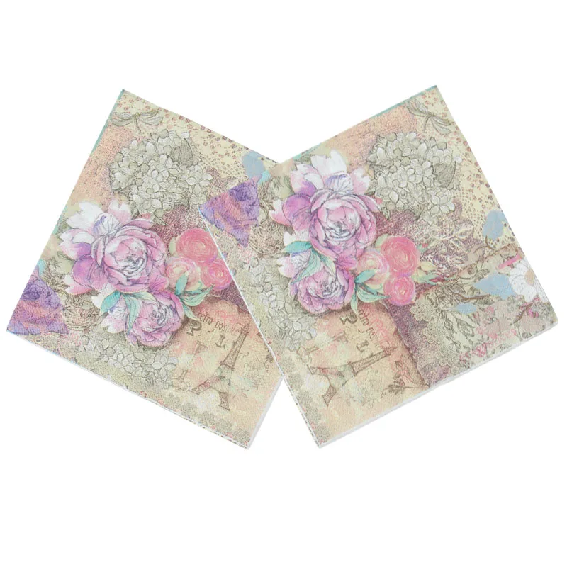 n napkin 20pcs 20 шт цветы розы бумажные салфетки кафе и вечерние салфетки украшение в технике декупажа бумажные Мути-Стили единорог животные - Цвет: n napkin 20pcs