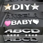 Стайлинга автомобилей с фокусным расстоянием 25 мм 3D DIY буквы алфавита Эмблема Хром украшения наклейки для автомобилей, автомобильные наклейки, Логотип автомобилей, автомобильные аксессуары