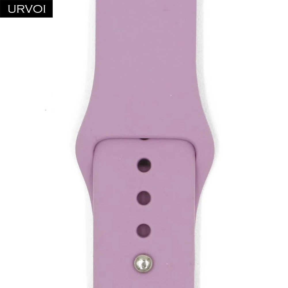 Lavender Спортивный ремешок URVOI для apple watch 5, 4, 3, 2, 1, силиконовый ремешок для iWatch 40 мм, 44 мм, застежка на булавке и застежке, новинка, сосновый зеленый - Цвет ремешка: Lavender
