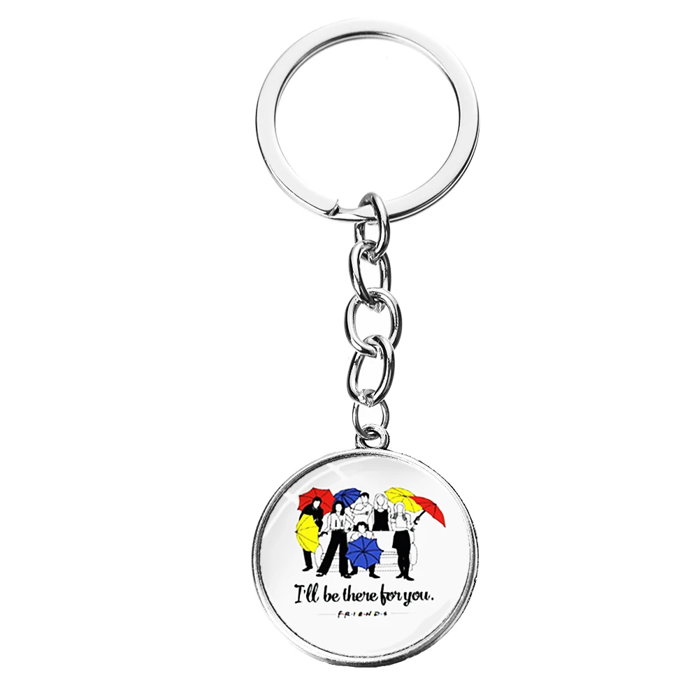 Style 22 SONGDA Newest Friends TV Show Keychain 25th Anniversary Series Cartoon Fun Pattern Glass Dome Pendant Key Chain for Good Friend - Цвет: Style 22