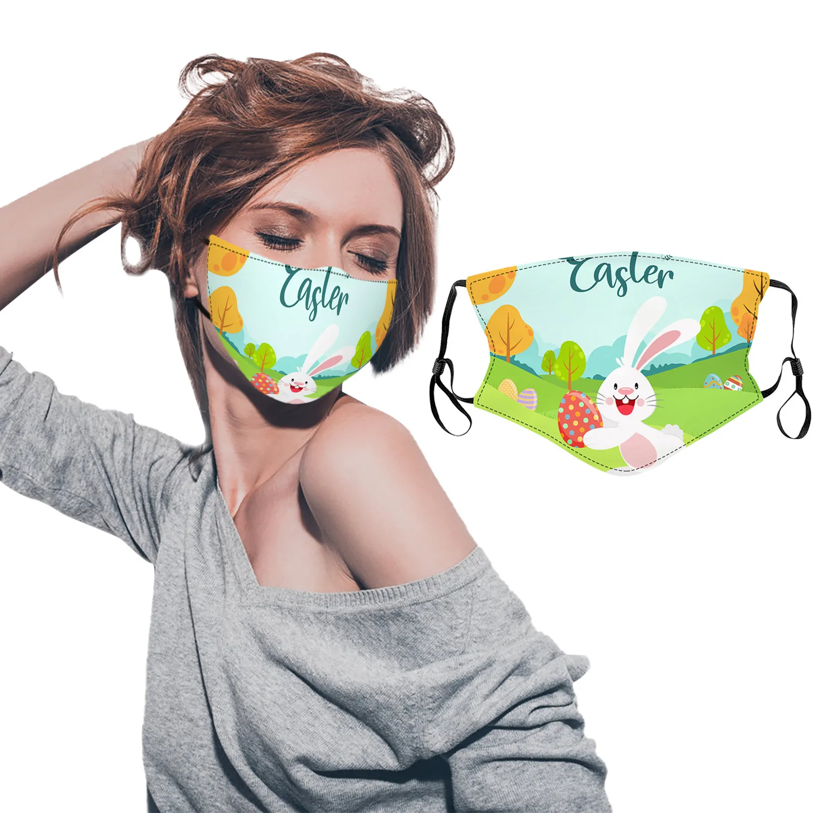 Одноразовые нетканые маски для лица на пасхальную тему модные моющиеся дышащие