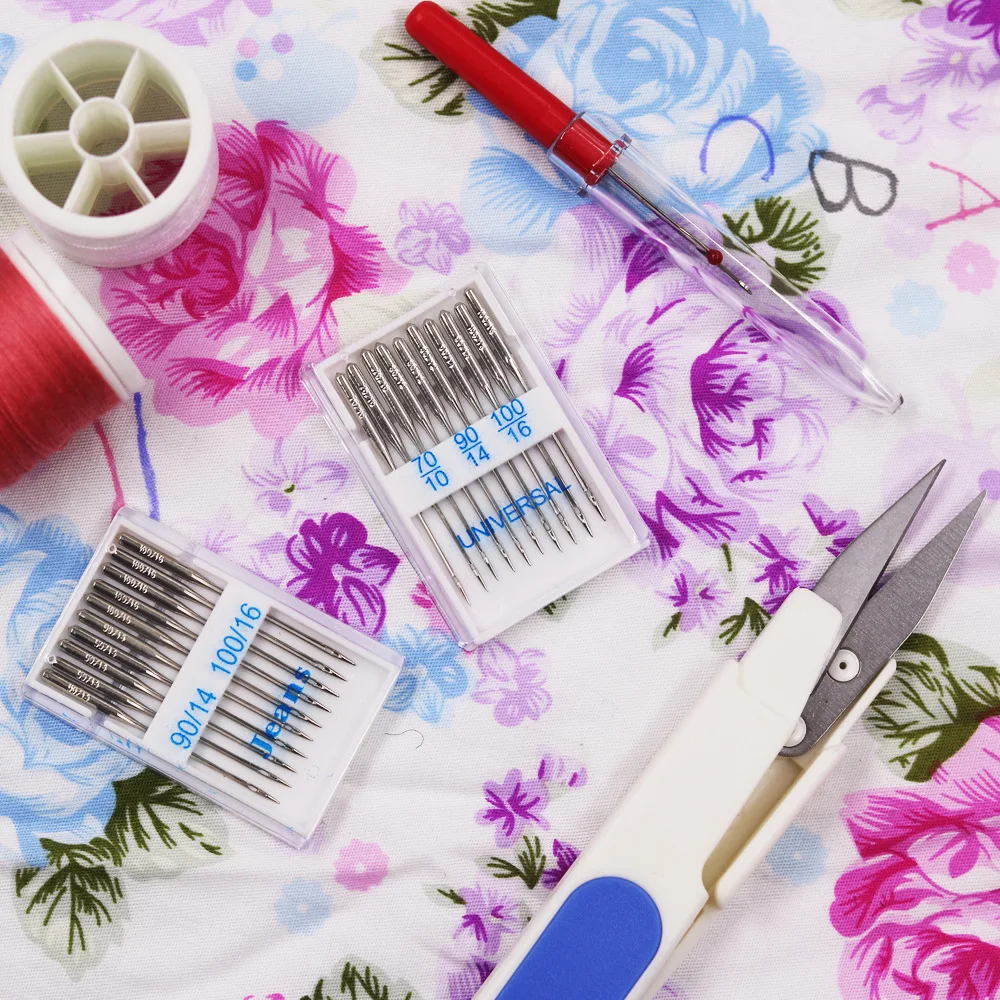 

20Pcs/Set Silver Sewing Machine Needles Ball Point Head 70/10 90/14 100/16 Jeans&General Home Stainless Steel Sewing Needles