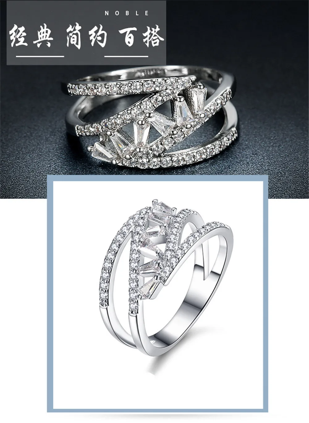

Full AAA zircon diamonds Rings for women fashion gemstones white gold color jewelry bijoux anillos mujer party accessory gift