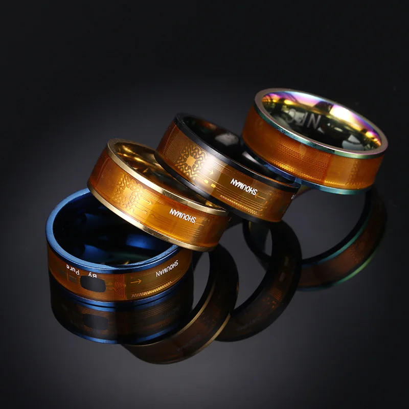 2021fashionable with functional couple stainless steel mens nfc smart ring finger ring suitable for android phones and iphones free global shipping