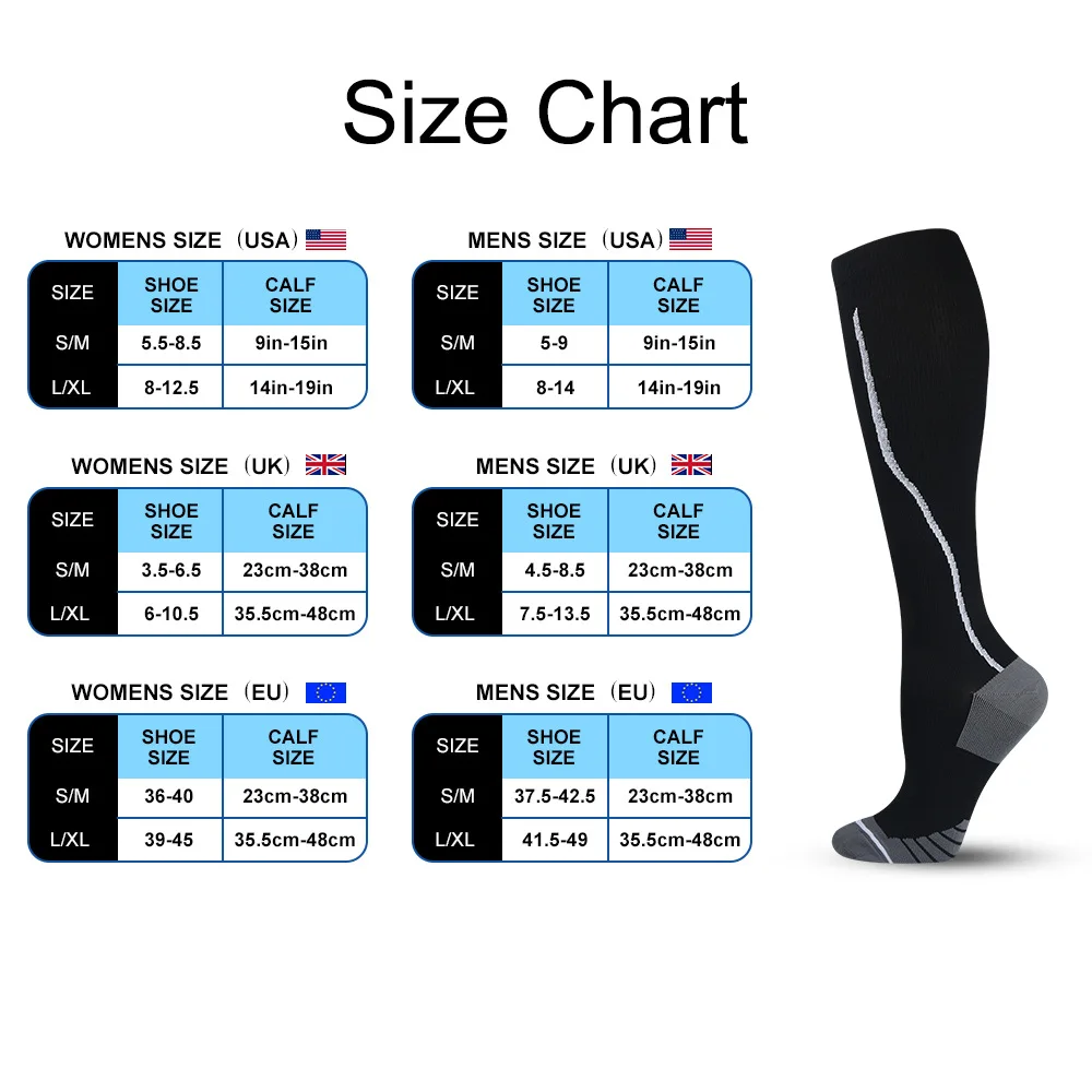 Sports Pressure Socks Running Wear-resistant Compression Socks 6 PAIRS Per Set