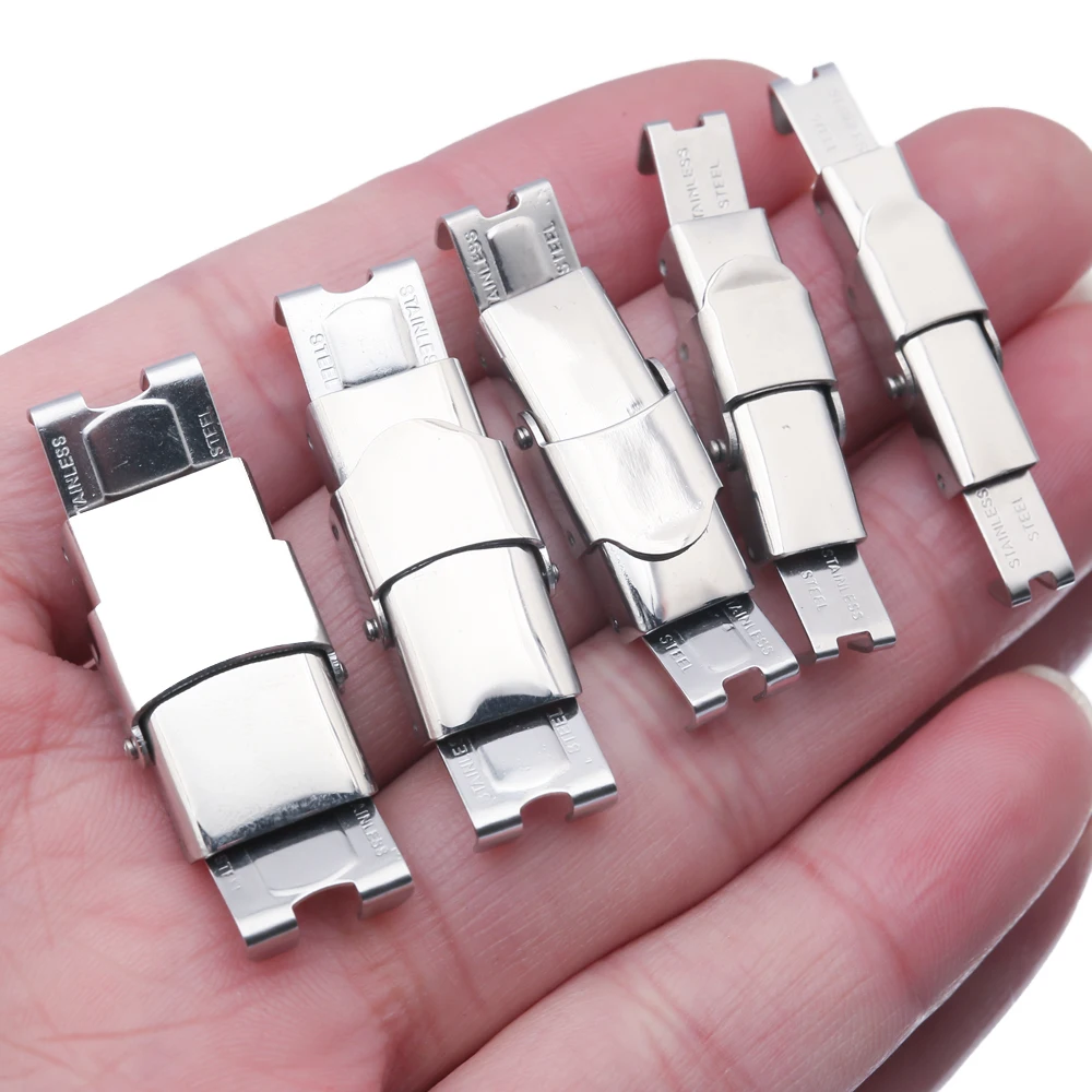 

5Pcs Stainless Steel Clasp Crimp Jaw Hook Watch Band Clasps for Leather Silicone Bracelet Connect Lace Buckle DIY Jewelry Making