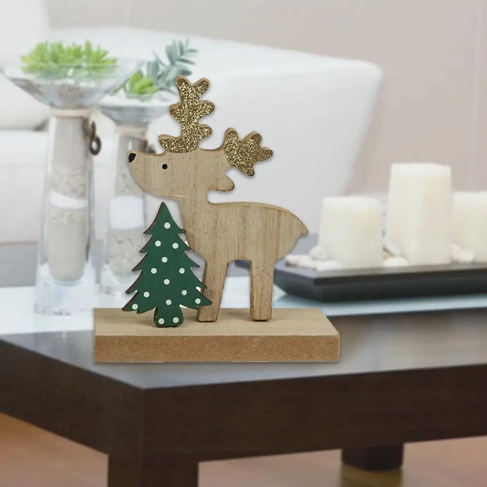 

Merry Christmas 1pc Wood Color Santa Elk Wooden Ornaments Christmas Decoration for Home New Year 2022 Xmas Gifts Navidad Decor