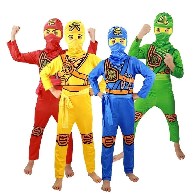 

Ninja Jumpsuits Boy Sets Cosplay Costumes Halloween Christmas Party Clothes Anime Ninja Superhero Streetwear Suits Hot Sell