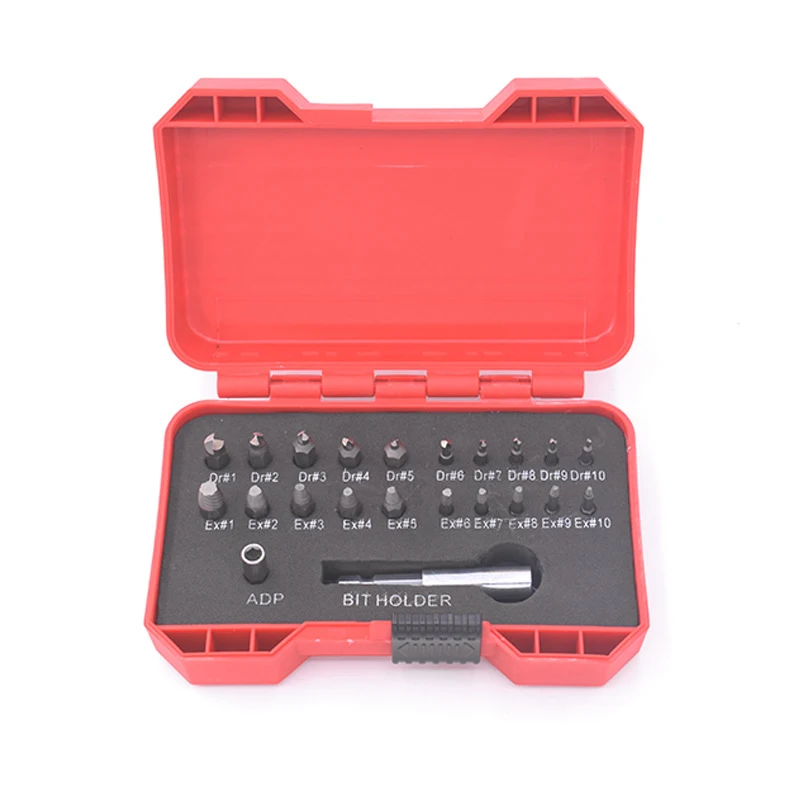 22Pcs Damaged Stripped Screw Extractor Set for Stripping Broken HSS Bolt Remover With Magnetic|Наборы ручных инструментов| |
