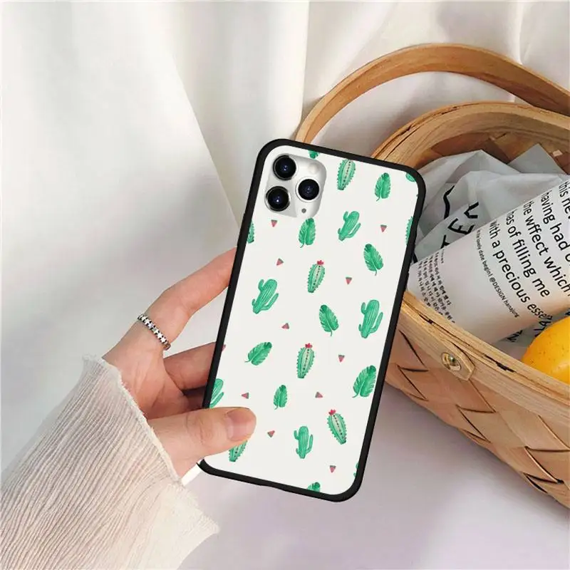 

Cactus green pink cute Phone Case for iPhone 11 12 pro MINI XS MAX 8 7 6 6S Plus X 5S SE 2020 XR