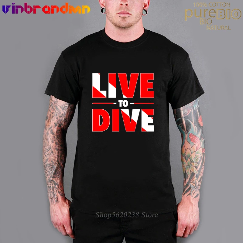 

Interesting Sea World Scuba Diving is Life T-shirt Funny Scuba Dive Life to Dive Sea Diver Flag Gift T Shirts Short Sleeves Tees