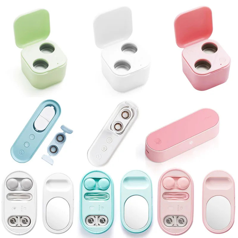 

Portable Ultrasonic Contact Lens Cleaner Mini Colorful Lens Cleaning Machine Auto Cleaner Eye Protein Cleaning Case Storage Box