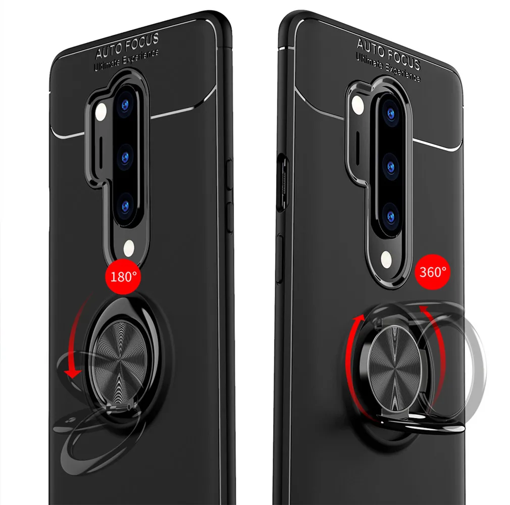 Shockproof Case For Oneplus 8Pro Soft Silicone Magnetic Ring Phone Back Cover Shell for One Plus 8 Coque Accessories|Бамперы| |