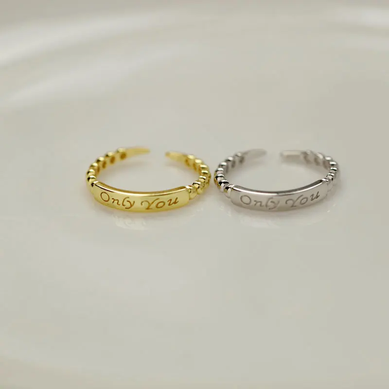 

S925 silver word "only you" ring ins style niche design sense cold style rings for women sterling silver