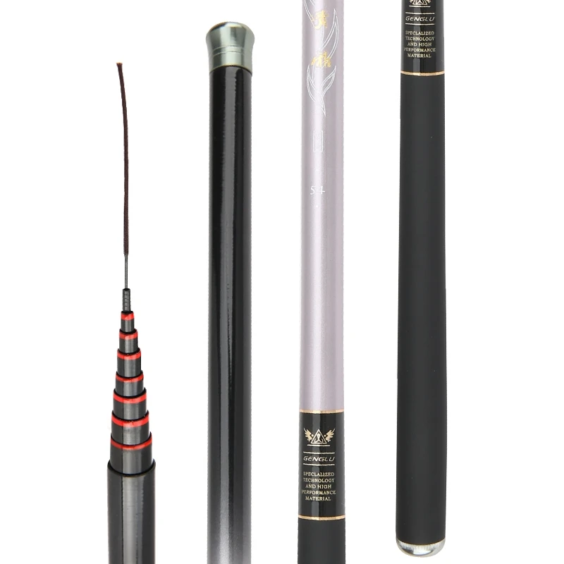 Рыболовная телескопическая удочка сверхсветильник из твердого углеволокна для