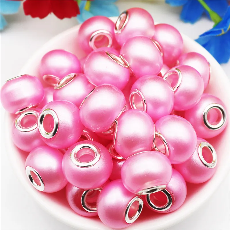 10 шт. новинка популярные круглые бусины с искусственным жемчугом Европейские