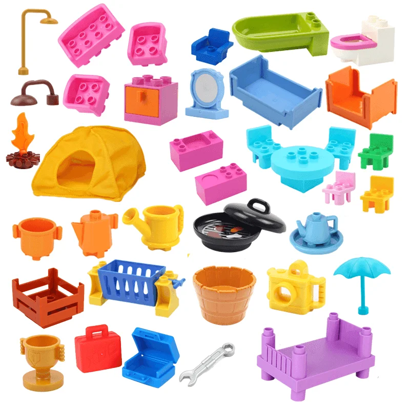 Товар подходит для украшения большого здания блоки Doll дом кровать кабинетный