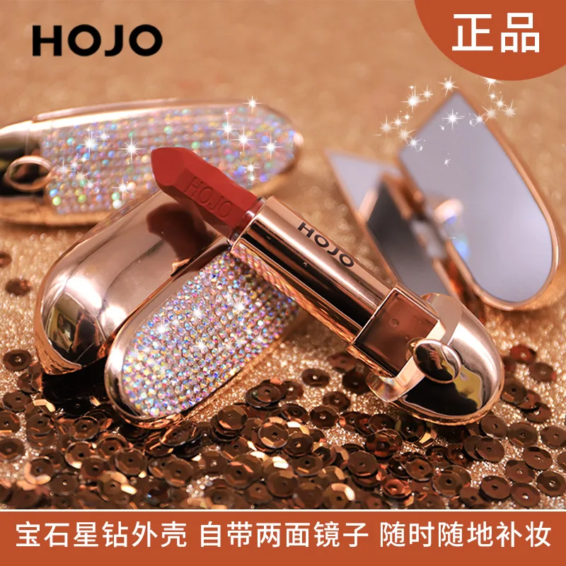 

Beauty Hojo Gem Bright Diamond Lipstick Female Student Big Brand Leak-Picking Douyin Yan Nine Velvet Moisturizing Lipstick