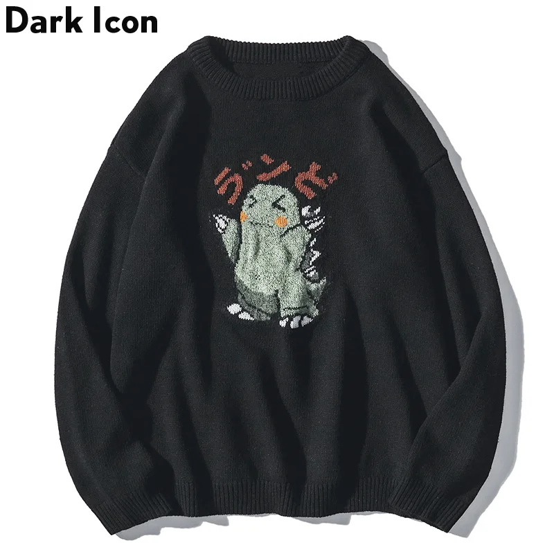 Round Neck Harajuku Streetwear Men's Sweater Dinosaur Couple Men Women Lovers Loose Tops |