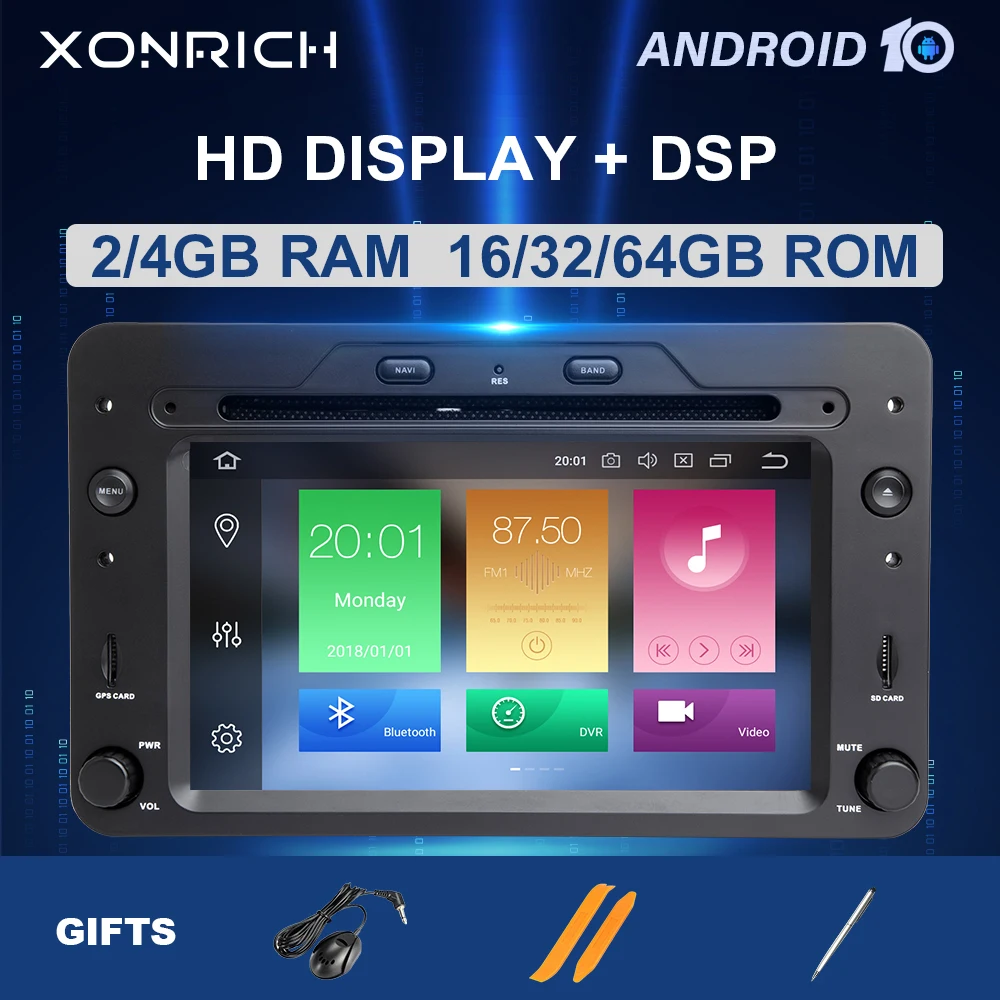 DSP 2 Din Android 10 0 автомобильный DVD GPS навигатор плеер стерео для Alfa Romeo Spider Brera 159 Sportwagon
