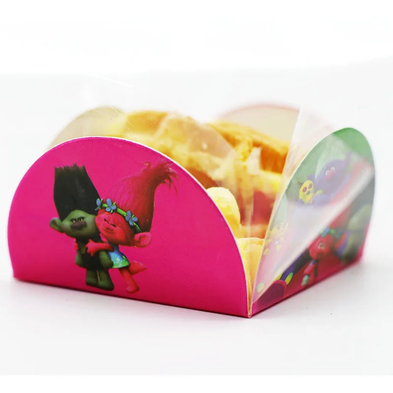 20 шт./упак. тема троллей шоколад стенд с героями мультфильма тролли одноразовая